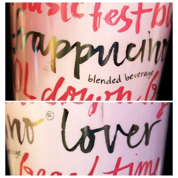 2013 Starbuck Grande Tumbler Pink Ombre Frappuccino Lover Metallic Dome Lid 16oz - Picture 10 of 12